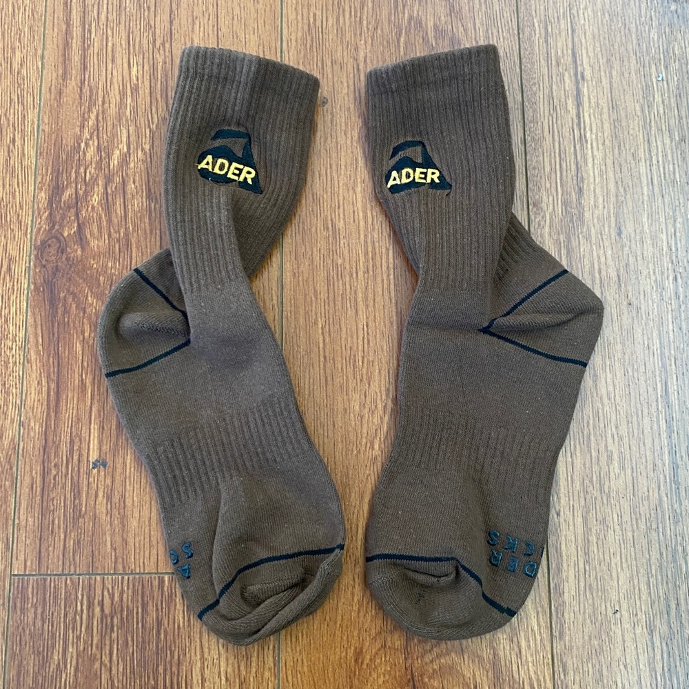 ADER ERROR Brown Logo Socks